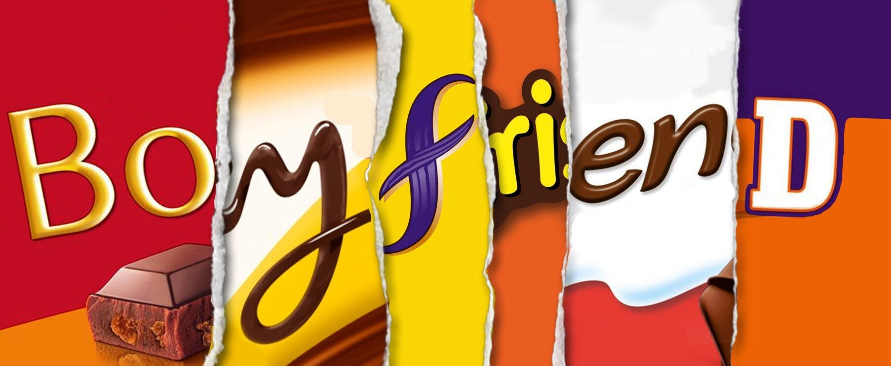 Boyfriend wrapper inc 100g Galaxy smooth milk chocolate bar